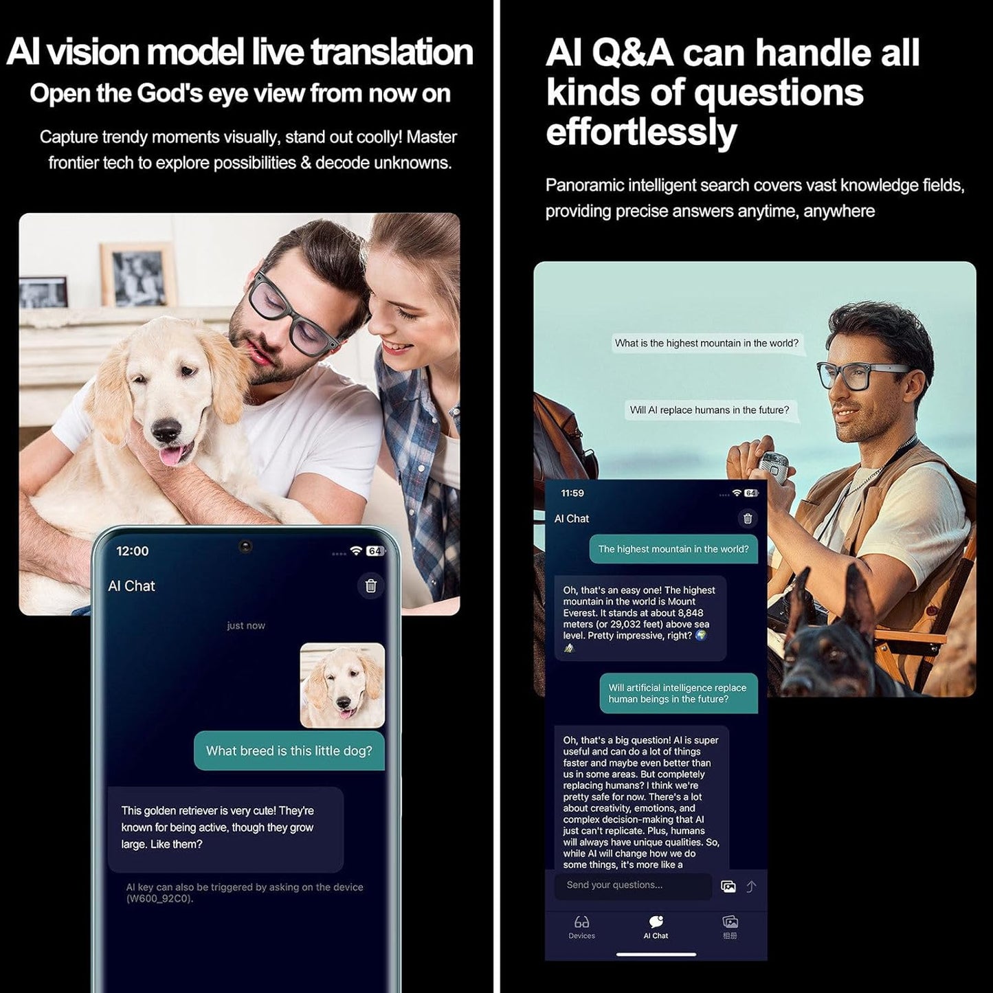 Smart glasses with 4K Camera Editor