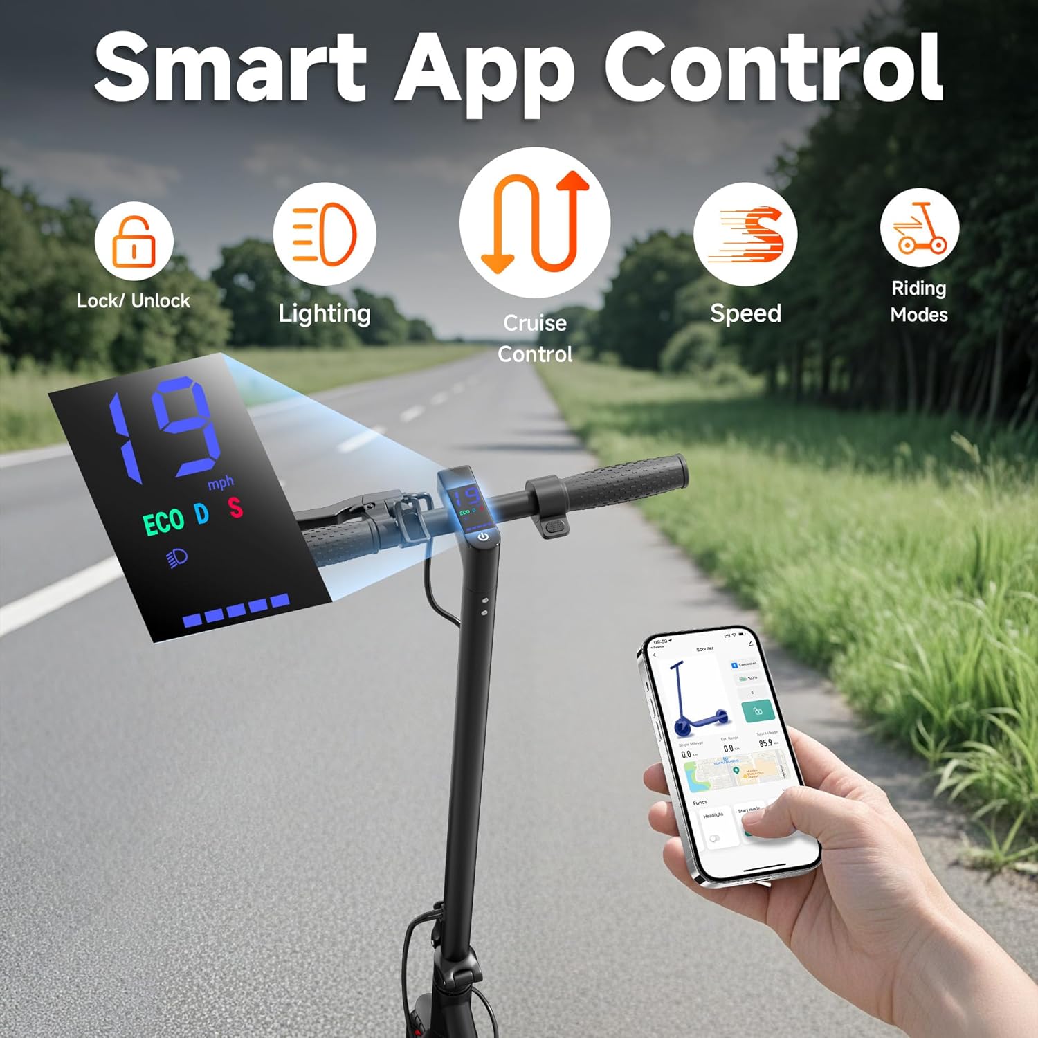 Smart Electric Scooter with Bluetooth