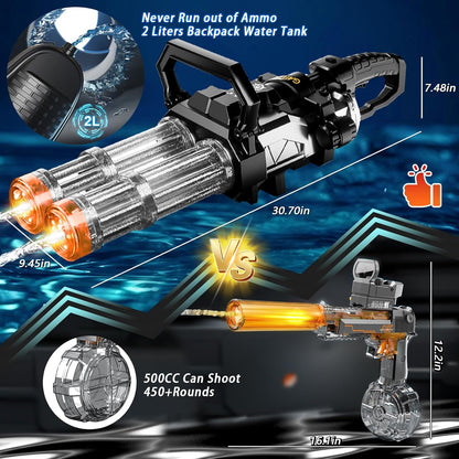 Double Barrel Gatling Electric Water Gun